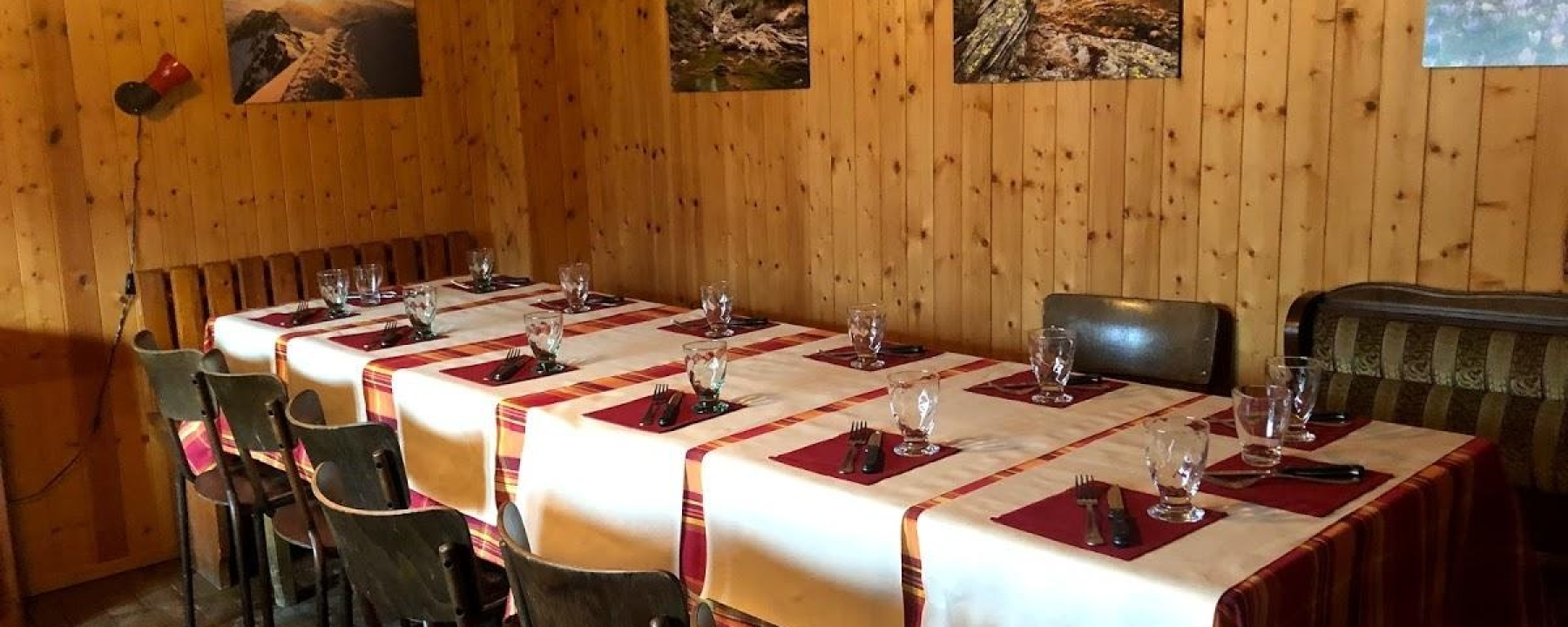 La sala al piano superiore della Hütte