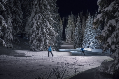 Sci di fondo in notturna sulla pista di Fornas, a San Bernardino pista per lo sci di fondo in notturna a San Bernardino