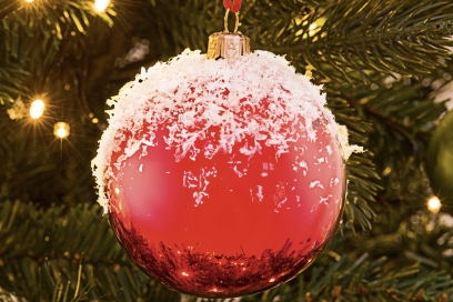 pallina su albero di natale