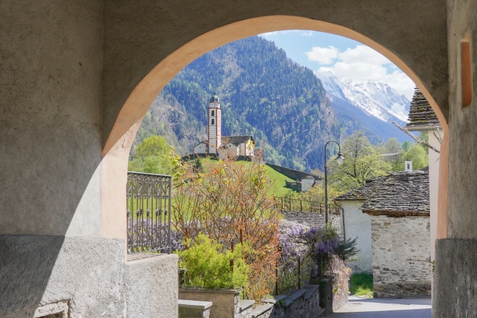Uno scorcio dell'antico borgo di Soazza